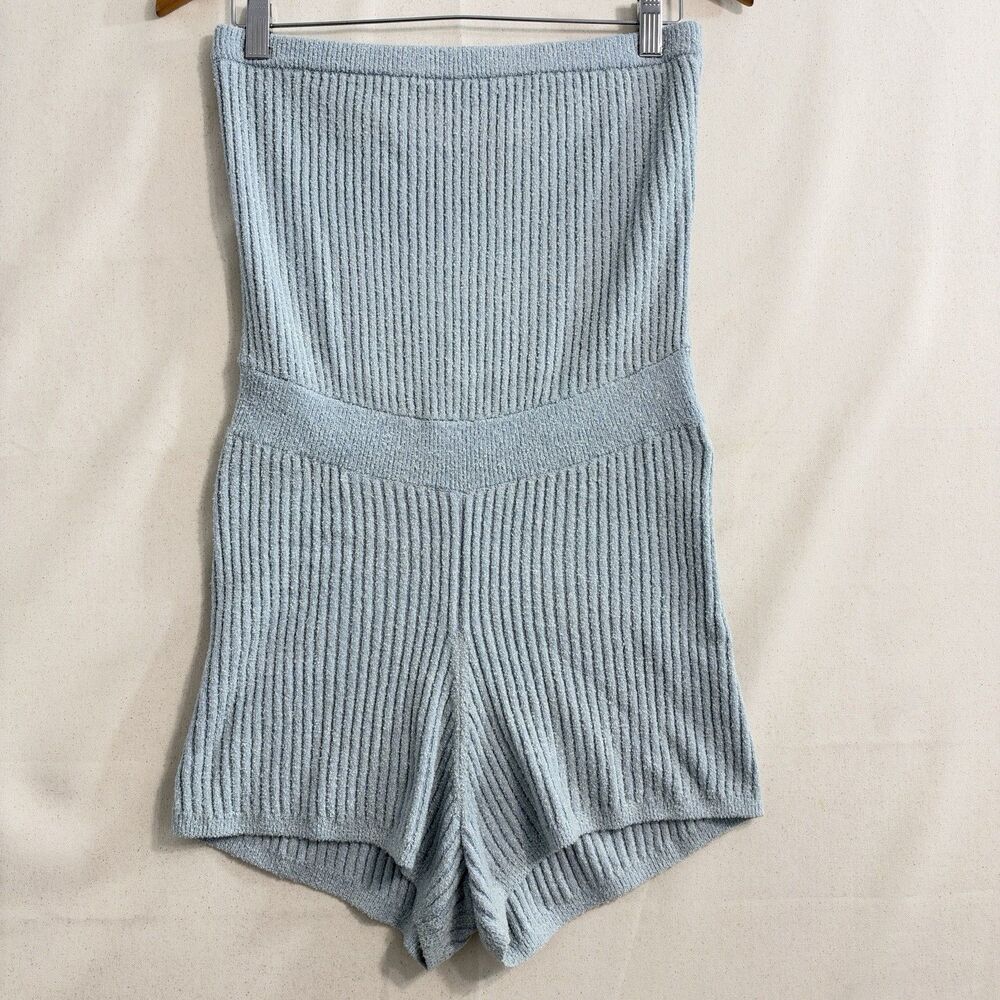 Lovers and Friends Sandra Knit Romper Tonal Blue Size Small